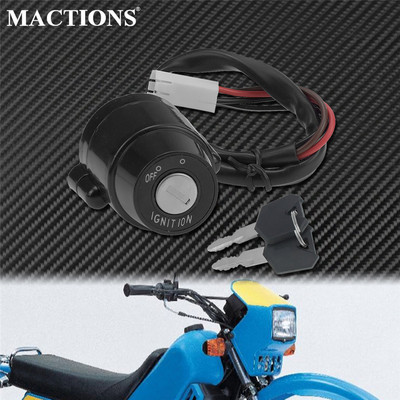 Motorkerékpár gyújtáskapcsoló zárkulcsok 12V fekete alumínium Yamaha DT100 74-83 DT125 74-81 DT175 DT250 XT250 4 vezeték és 4 csatlakozó