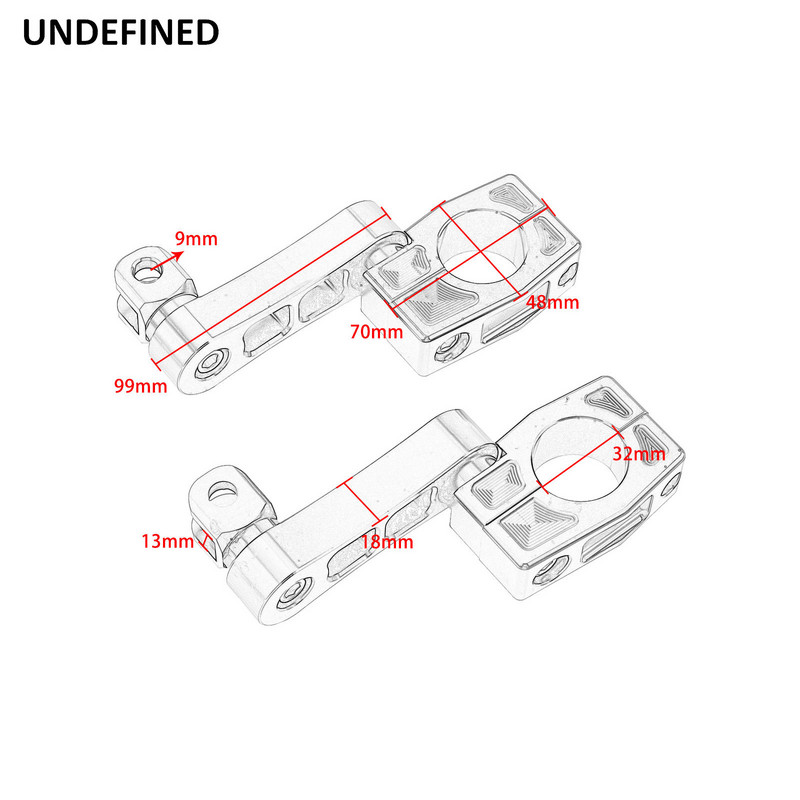 1 1/4"-es, 32 mm-es motorvédő lábtartó bilincsek Highway lábtartó rögzítőkészlet állítható Honda Yamaha Kawasaki Indian Cruiser FXDR 114-hez
