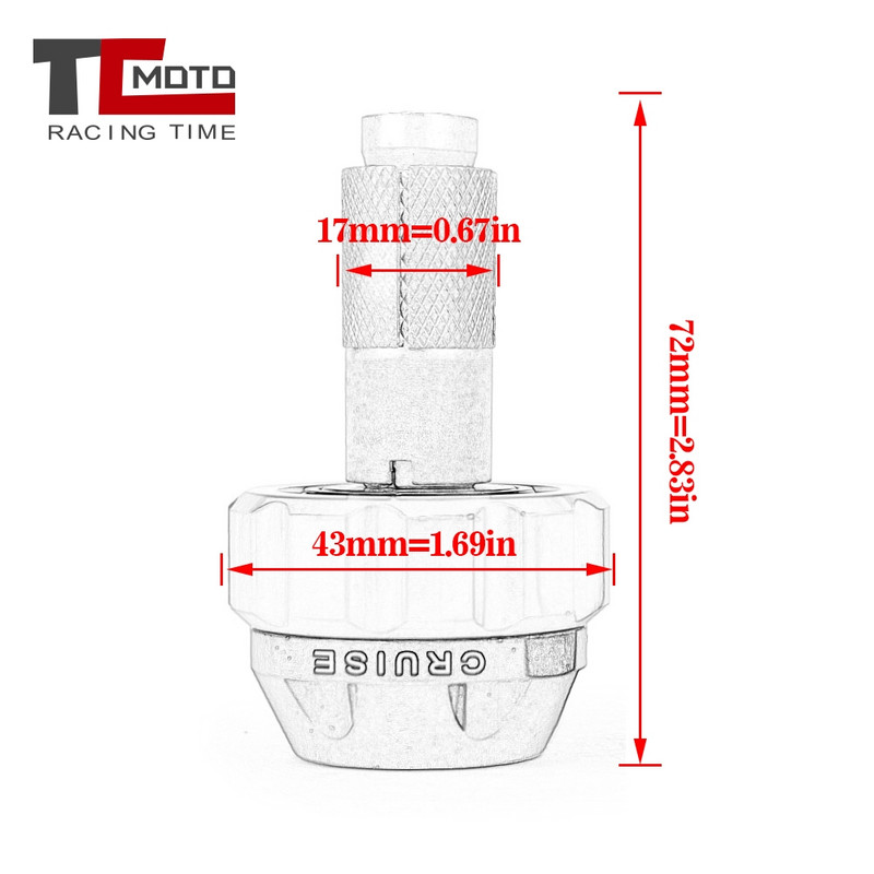 Zástrčka rukoväte plynu s pevnou rýchlosťou pre motocykle Benelli, Honda, Suzuki, Yamaha, Triumph, Cruise Control, pomocná koncová tyč plynu