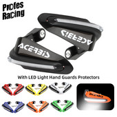 Apărătoare de mână pentru ghidon cu lumină LED pentru motociclete 1 pereche de apărători cu LED pentru mâini pentru ATV Motocross Dirt Bike 22mm 28mm Ghidon