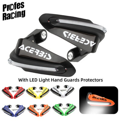 Мотоциклетни LED светлини за предпазители за ръце на кормилото 1 чифт LED предпазители за ръце Протектори за ATV Мотокрос Dirt Bike 22 мм 28 мм кормила