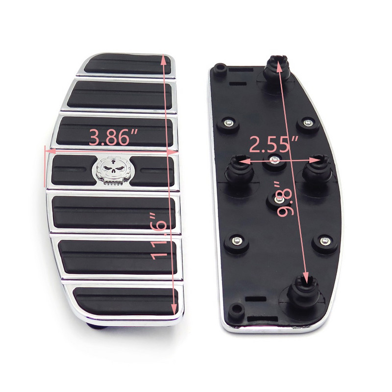 Sada vložiek do stupačky pre motocykel s chrómovou lebkou, Zombie Rider, pre Harley Davidson, TOURING, FLHT, FLT, FLTR, FLHR, FLHS, SOFTAIL od roku 1980 a novšie.