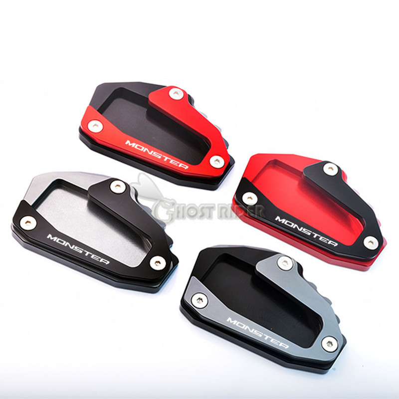 CNC hliníkový predlžovací panel bočného stojana, čierno-červený, pre Ducati Monster 696 697 795 796 821 1200 1200S