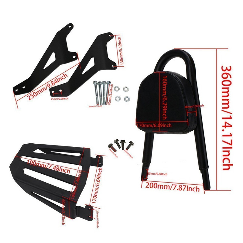 Motorkerékpár háttámla Sissy bár hátsó ülés lábtámasz motorvédő ütközésgátló Yamaha V Star Bolt XVS950 XV950 2014-2017 2016 2015