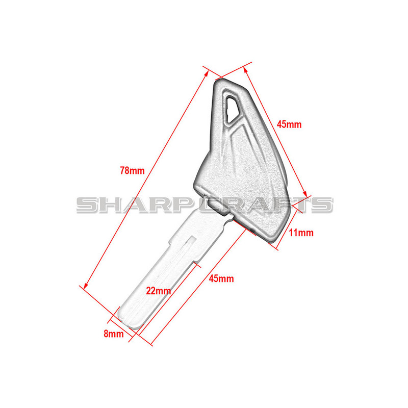 Motorkerékpár alkatrészek W/LOGO üres kulcs vágatlan penge Ducati Scrambler 400 800 1100 (fekete/piros) számára