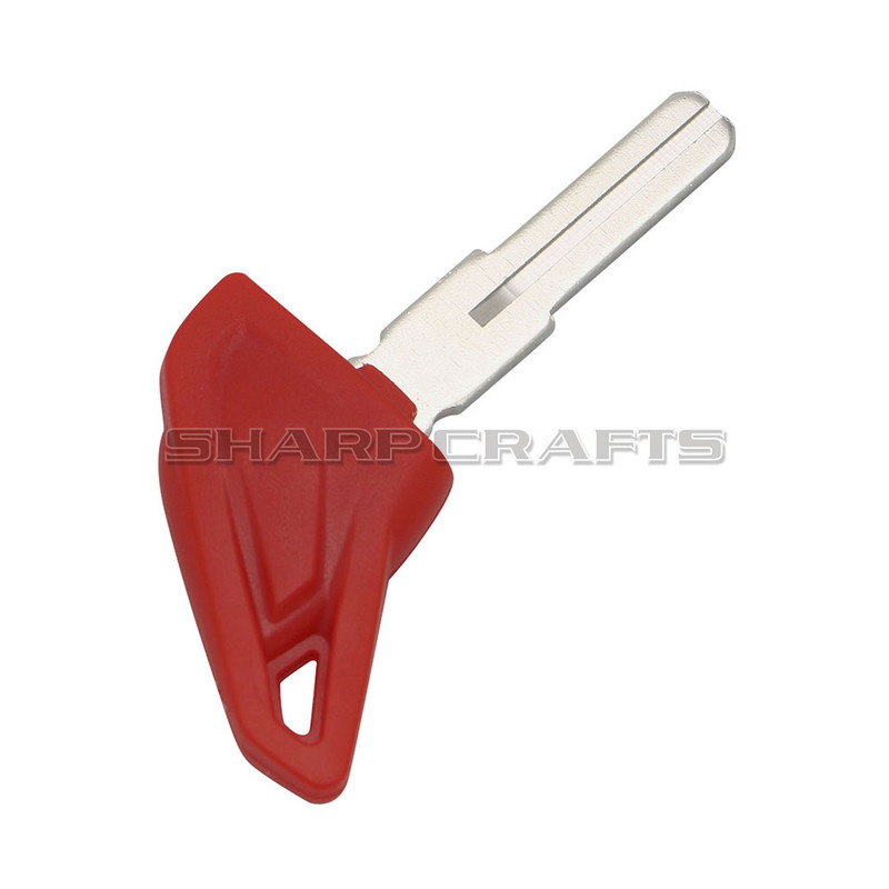 Motorkerékpár alkatrészek W/LOGO üres kulcs vágatlan penge Ducati Scrambler 400 800 1100 (fekete/piros) számára