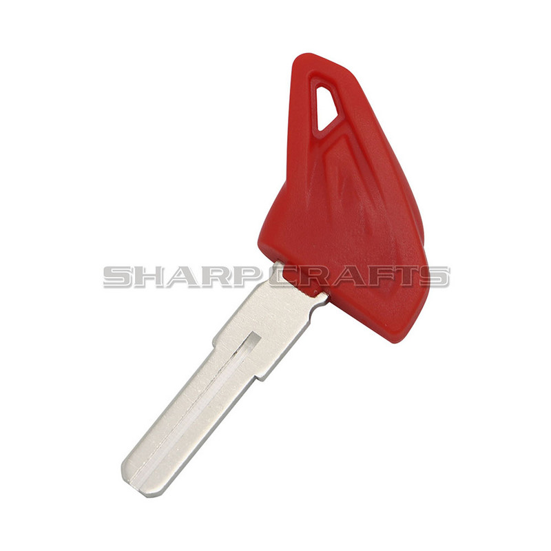 Motorkerékpár alkatrészek W/LOGO üres kulcs vágatlan penge Ducati Scrambler 400 800 1100 (fekete/piros) számára