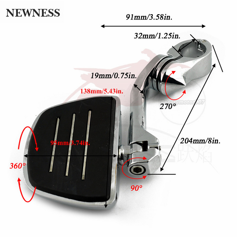 32 mm-es Highway nagy csapok Állítható motorkerékpár lábtartók Motorvédő ütközőrúd lábtartó tartó Harley Sportster XL Dyna Softaihoz