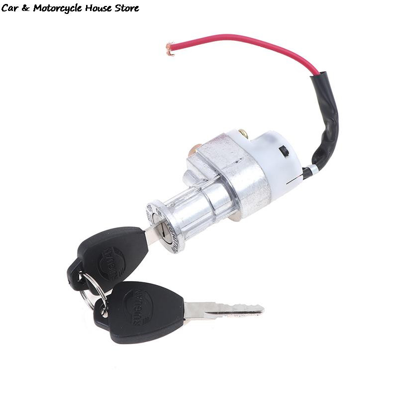 Lopásgátló zár Motorkerékpár akkumulátortöltő zár/sisakzár/gyújtáskapcsoló kulcs/hátsó elektromos kerékpár robogó E-bike 2 kulccsal