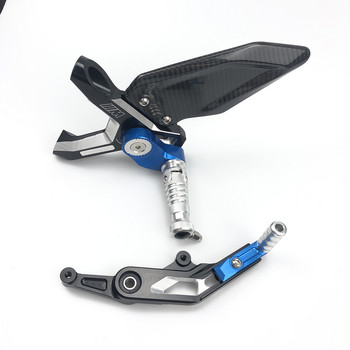 За BMW S1000RR 2019 2020 2021 2022 Въглеродни влакна CNC Алуминиеви регулируеми колчета за крака на мотоциклет Поставка за задната настройка Задна поставка за крака