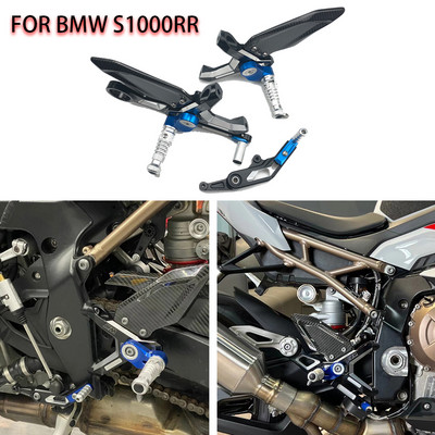 Pentru BMW S1000RR 2019 2020 2021 2022 Fibră de carbon CNC Aluminiu Suporturi reglabile pentru picioare pentru motociclete Repaus Set spate Suport pentru picioare