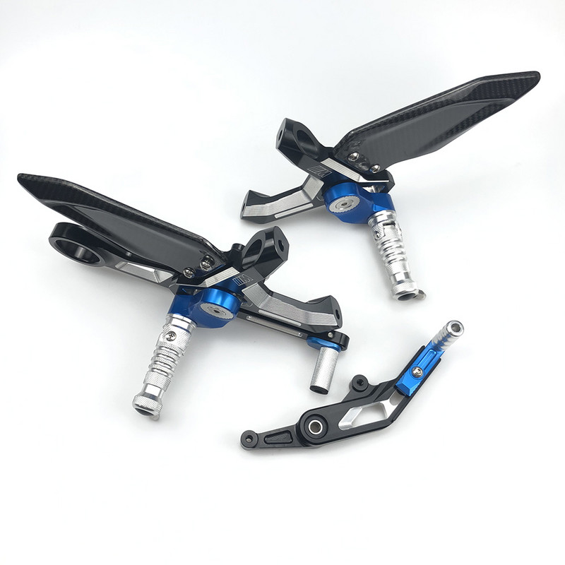 Pentru BMW S1000RR 2019 2020 2021 2022 Fibră de carbon CNC Aluminiu Suporturi reglabile pentru picioare pentru motociclete Repaus Set spate Suport pentru picioare