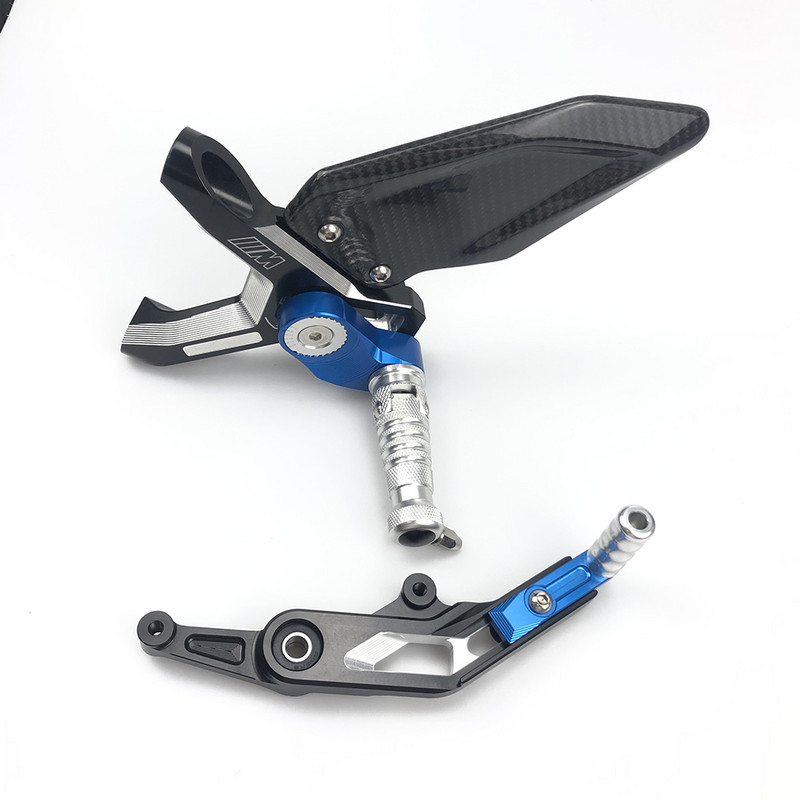 Pentru BMW S1000RR 2019 2020 2021 2022 Fibră de carbon CNC Aluminiu Suporturi reglabile pentru picioare pentru motociclete Repaus Set spate Suport pentru picioare
