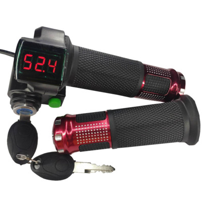 1 pereche 12-84V universal bicicletă electrică scuter mâner de accelerație de răsucire cu afișaj LED de tensiune și comutator de viteză Piese pentru bicicletă electrică