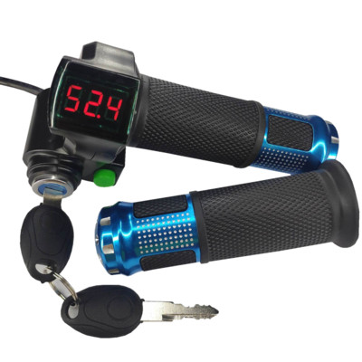 1 pereche 12-84V universal bicicletă electrică scuter mâner de accelerație de răsucire cu afișaj LED de tensiune și comutator de viteză Piese pentru bicicletă electrică