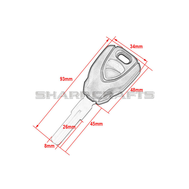 Motorkerékpár-alkatrészek vágatlan penge üres kulcs a Ducati Monsterhez 696 796 795 899 959 1098 1199 1299 Multistrada MTS950 (fekete/piros)