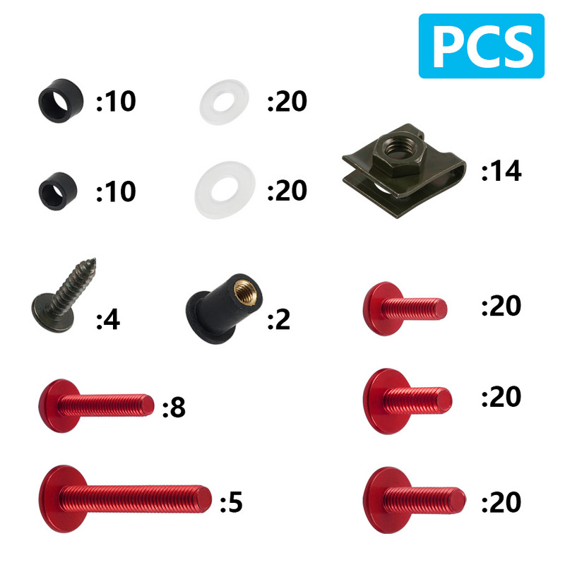 155PCS Комплект болтове за обтекател CNC винтове Гайка за Honda CBR600RR CBR900RR CBR929RR CBR1000RR CBR 600RR 900RR 929RR 1000RR 600 F2 F3 F4