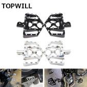 Motorkerékpár széles lábtartók Lábtartók Pedálok Padlódeszkák Fekete/króm Harley Sportster XL-hez Softail Dyna Touring Bobber Chopper