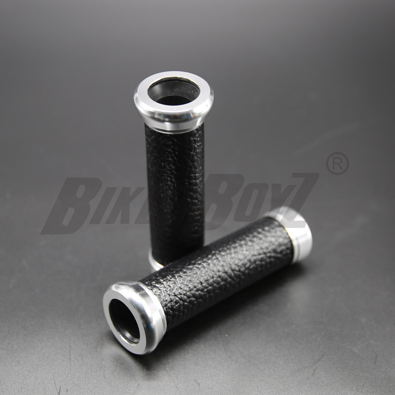 2PC Vintage motocyklové rukoväte Univerzálne hliníkové kožené 22MM riadidlá pre skúter Suzuki Triumph BMW Harley Davidson