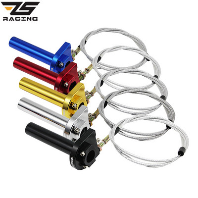 ZS Racing ZSDTRP 7/8" мотоциклетни дръжки за завъртане на дросела 22 мм CNC алуминиева ръкохватка с кабелен ускорител Мотопед, скутер