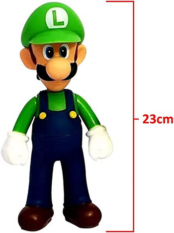 Фигурка Super Mario, Луиджи, Пластмасова, 23 см