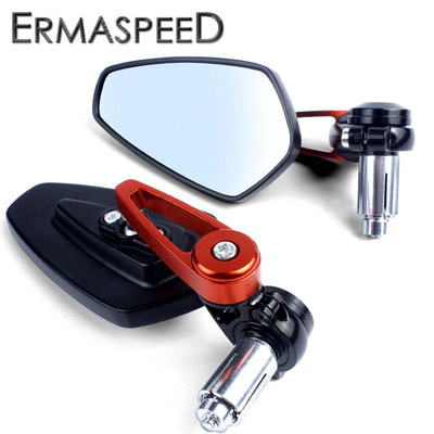 7/8" 22mm CNC Motorcycle Rearview Mirrors Universal Blue Glass Scooter Bar End Handlebar Mirror Rear View Mirror Accessories
