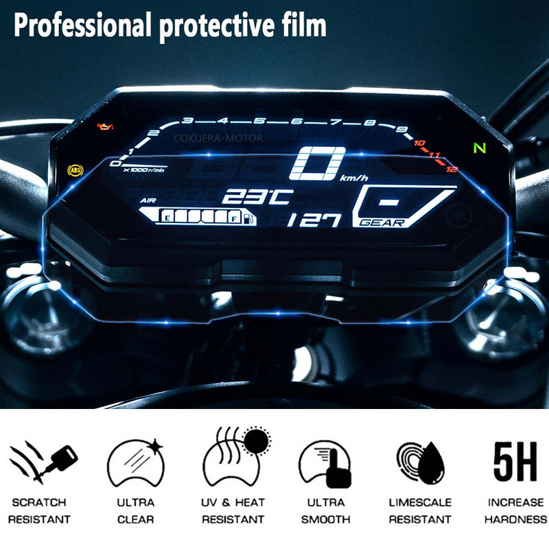 2022 Új, 1 szett fürt karc fürt képernyővédő fólia Yamaha MT-07 FZ-07 2021 készülékhez