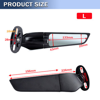 Мотоциклетно огледало, модифицирано вятърно крило, регулируемо въртящо се огледало за обратно виждане Мото аксесоари за YAMAHA YZF R1 R3 R125 R25 R15