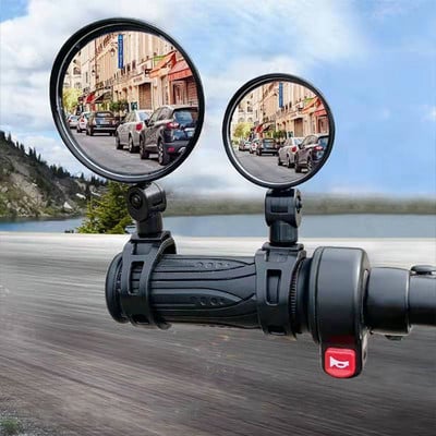 Oglinda retrovizoare universală pentru bicicletă, oglindă retrovizoare pentru motociclete, rotație 360, reglabilă, elipsă rotundă, oglinzi retrovizoare pentru accesorii pentru bicicletă de drum