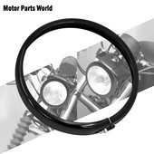 Čierny 5,75-palcový ozdobný krúžok svetlometu pre motocykle Harley Sportster Iron XL 883 1200 Dyna Softail Street Bob FXBB FXST