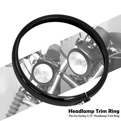 Čierny 5,75-palcový ozdobný krúžok svetlometu pre motocykle Harley Sportster Iron XL 883 1200 Dyna Softail Street Bob FXBB FXST