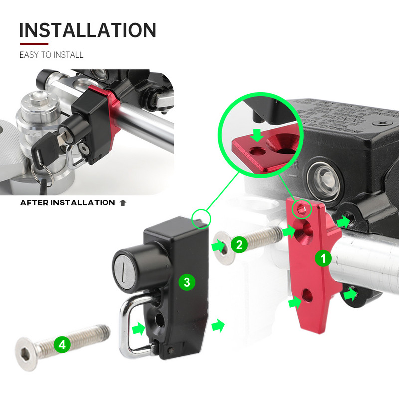 Sisakzárak SUZUKI DRZ 400 SM/S/E 250 125 DR 650 350 250 200 S/SE DRZ400S motorkerékpár-tartozékok Kormánybilincs lopásgátló