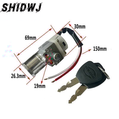 Motorkerékpár gyújtáskapcsoló akkumulátor biztonsági csomag doboz zár 2 kulcs motorkerékpár elektromos kerékpár roller E-bike kapcsolók tartozékok
