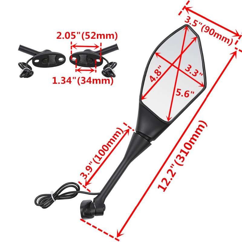 Motociklo galinio vaizdo veidrodžio LED posūkio signalai, skirti Honda CBR600RR CBR1000RR CBR250R CBR300R CBR500R
