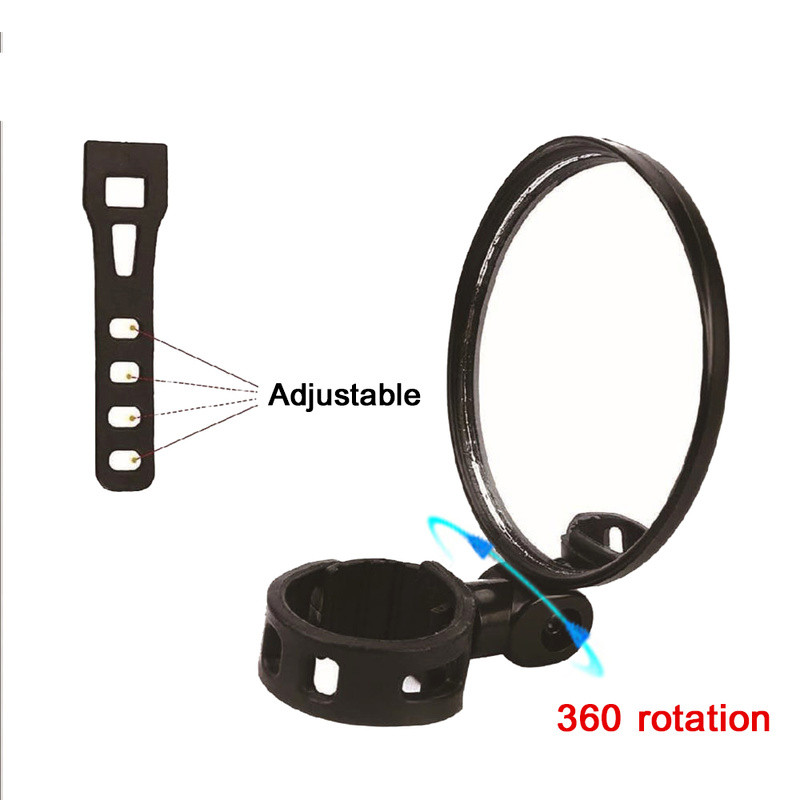 1 tk ümmargune lisatahavaatepeegel jalgratta mootorratta juhtraua kinnitusega, reguleeritav 360 pöördega, lainurk kumer peegel