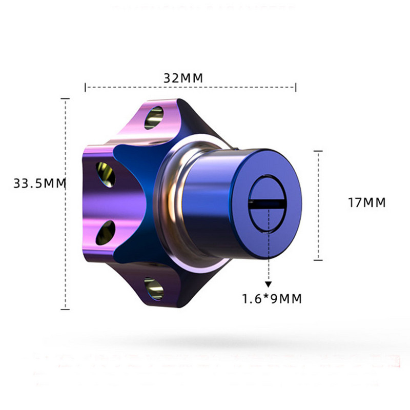 Universaalne alumiiniumsulamist võtmehoidja, modifitseeritud põletatud sinine DIY võtmekate Yamaha mootorratta ATV võtmehoidjale, viisnurkne kuusnurk