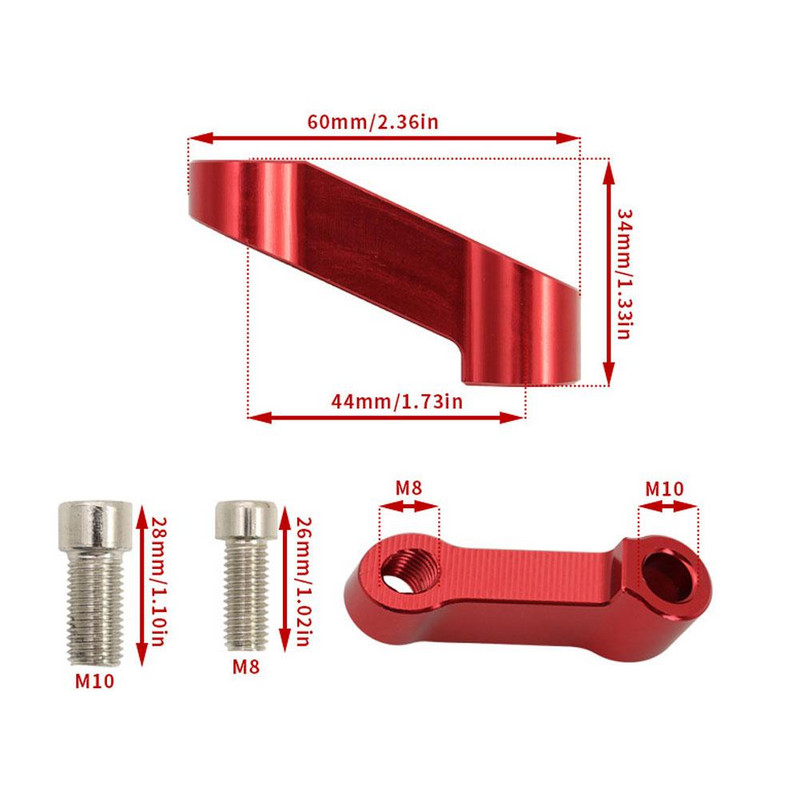 2 buc. Extensie oglinzi retrovizoare universale pentru motociclete Adaptor de extindere pentru ridicare, suport de lărgire a bazei de transfer față modificate