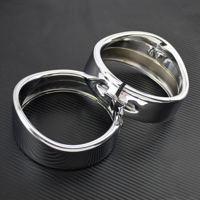 Motorkerékpár krómozott 7" fényszóró díszgyűrű + 4,5" ködlámpa burkolat + védőszemüveg stílusú irányjelző díszgyűrű Harley Softail FLH Touringhoz