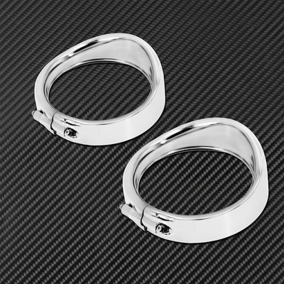 Motorkerékpár krómozott 7" fényszóró díszgyűrű + 4,5" ködlámpa burkolat + védőszemüveg stílusú irányjelző díszgyűrű Harley Softail FLH Touringhoz