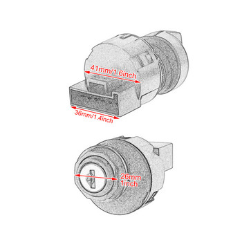 Μοτοσικλέτα Πλαστικό 6 Pin Ingnition Lock Switch Switch Μαύρο για ATV Για Polaris Sportsman 500 2000 2001