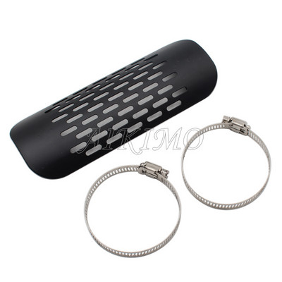 1 sada motocyklových chrómových/čiernych kovových tlmičov výfuku, tepelný štít, ochranný kryt, univerzálny pre Honda Harley Custom