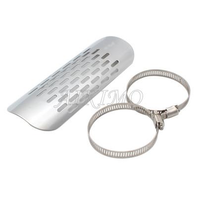 1 sada motocyklových chrómových/čiernych kovových tlmičov výfuku, tepelný štít, ochranný kryt, univerzálny pre Honda Harley Custom