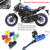 Motorkerékpár sisakzár Hat színű oldalsó lopásgátló védelem 2 kulccsal, illik a Yamaha MT-07 2014-2019，FZ-07 14-17, FJ-07 14-16 típusokhoz