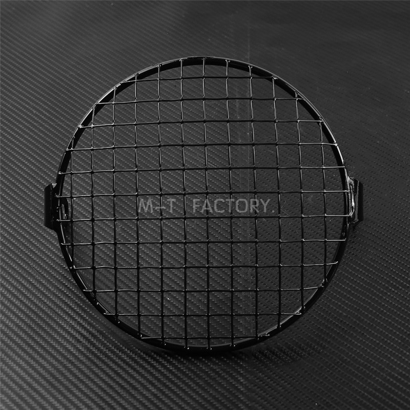 Motorkerékpár 6,3" univerzális Retro fényszóróvédő Vintage Grill Lámpaborítás Fekete Harley Cafe Racer Chopper Bobberhez