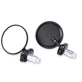 1 pár hliníkových zliatin upravených motocyklových elektrických automobilov univerzálnych klasických retro skladacích čiernych okrúhlych zrkadlových rúčok