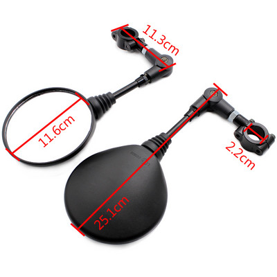 ROAOPP Ogledalo motocikla 22MM Ručka krajnja ogledala za Yamaha Suzuki Ducati Kawasaki BMW Buell KTM Dual Sport Dirt Bikes ATV