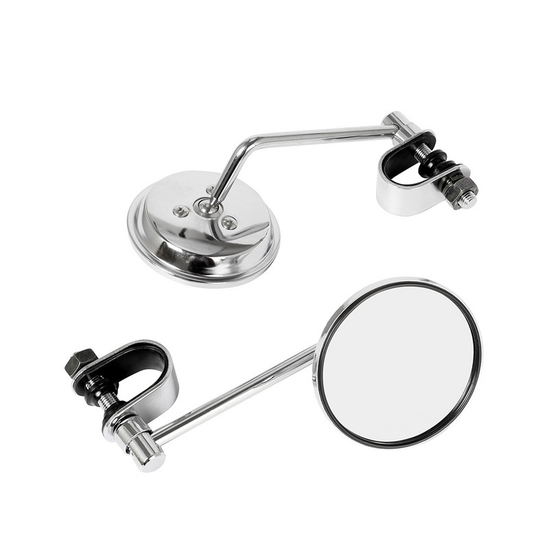 1 pora 22–25 mm motociklo vairo galinio vaizdo veidrodžių, apvalių išgaubtų užsegamų retro, skirtų Harley Honda Chopper Cruiser Cafe Racer