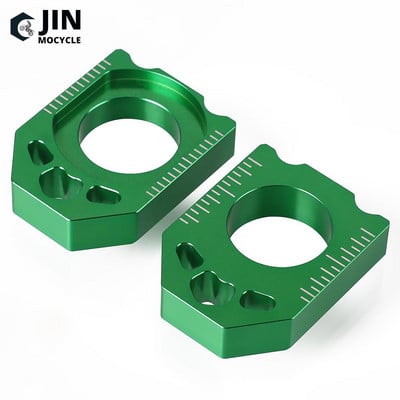 KAWASAKI KX250F KX450F 2004 2005 2006 2007 2008 2009 2010 2011 2012 2013 2014 2015 2016 CNC zöld tengelyblokk láncbeállítóhoz