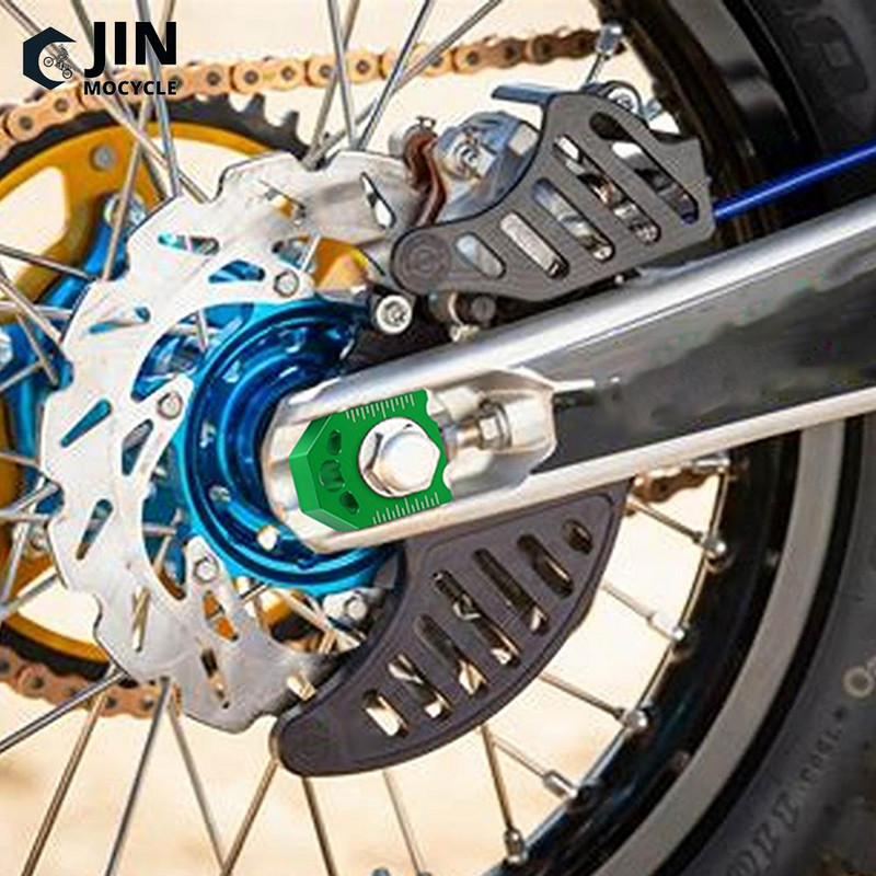 KAWASAKI KX250F KX450F 2004 2005 2006 2007 2008 2009 2010 2011 2012 2013 2014 2015 2016 CNC zöld tengelyblokk láncbeállítóhoz