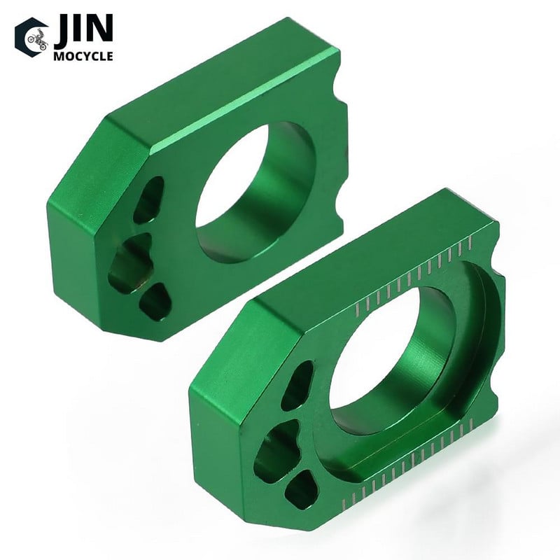 KAWASAKI KX250F KX450F 2004 2005 2006 2007 2008 2009 2010 2011 2012 2013 2014 2015 2016 CNC zöld tengelyblokk láncbeállítóhoz